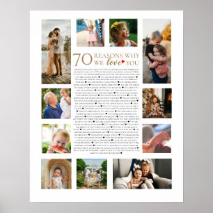 Affiche collage photo de 70 raisons pour lesquelles nous v