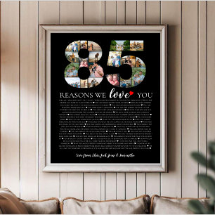 Affiche collage photo de 85 raisons pour lesquelles nous v