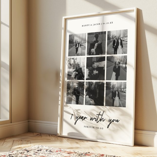 Affiche Collage photo de 9 pour le 1er anniversaire de mar (Créateur téléchargé)