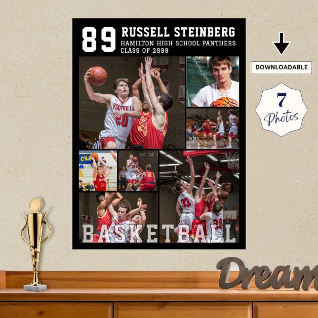 Affiche Collage photo de basket-ball 7 (Créateur téléchargé)