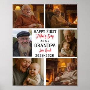 Affiche Collage photo de Bonne Fête Premier Grand-Père