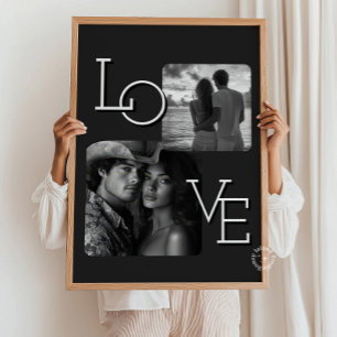 Affiche Collage Photo de Couple Moderne Minimaliste