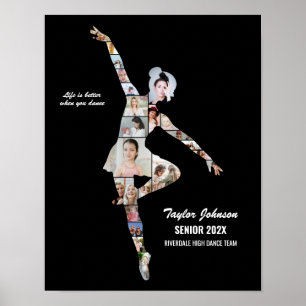 Affiche Collage photo de danseuse de ballet personnalisé