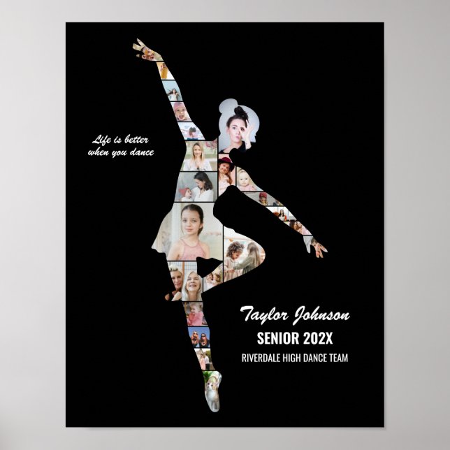 Affiche Collage photo de danseuse de ballet personnalisé (Devant)