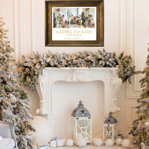 Affiche Collage photo de famille Cadeau de Noël religieux