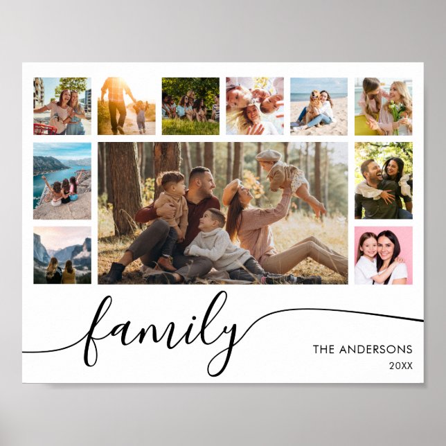 Affiche Collage photo de famille simple et moderne (Devant)