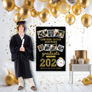 Affiche Collage photo de fin d'études 2023 Gold Sketch Gra