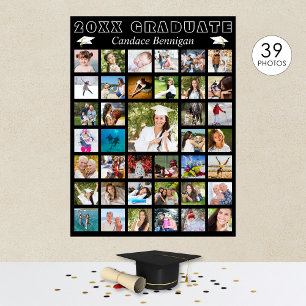 Affiche Collage photo de la fête de graduation moderne
