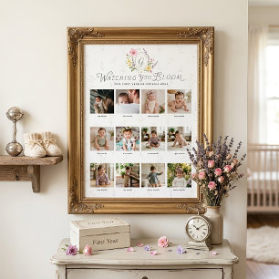 Affiche Collage photo de la première année florale Watchin