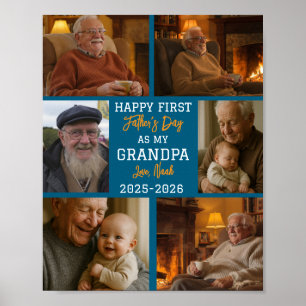 Affiche Collage photo de la première fête de Grand-papa