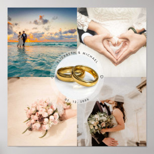 Affiche Collage photo de l'anniversaire du couple de jeune