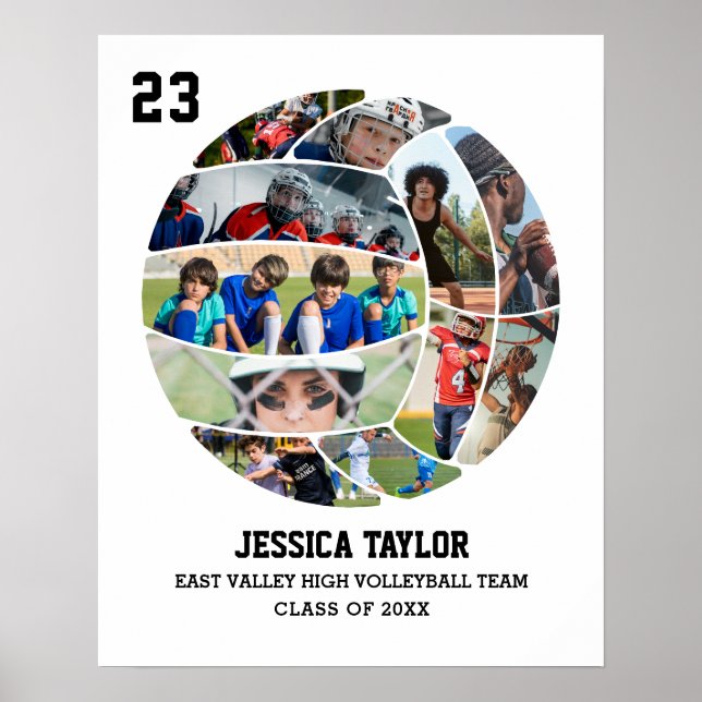 Affiche Collage photo de l'équipe de volleyball senior (Devant)