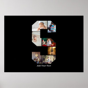 Affiche Collage photo de lettre noir et blanc