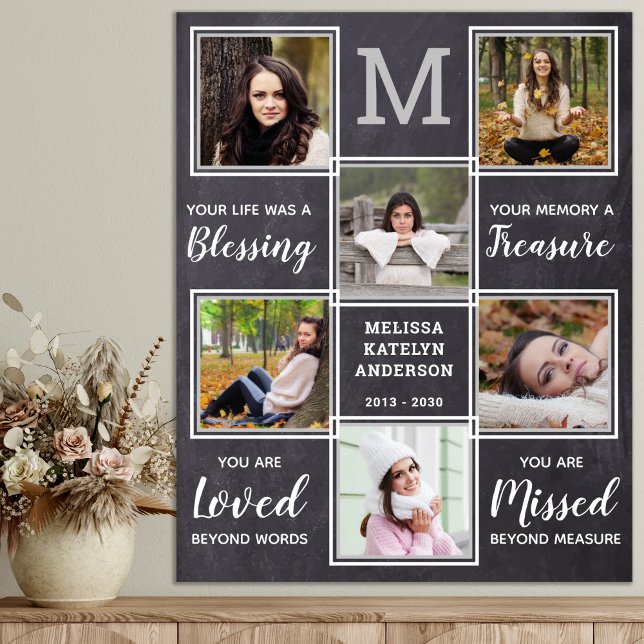 Affiche Collage Photo De Mémoire En Souvenir Affectueux Fu (Créateur téléchargé)