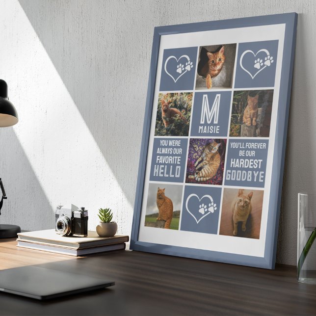 Affiche Collage photo de mémorial de chat  (Créateur téléchargé)