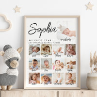 Collage photo de première année de bébé personnali
