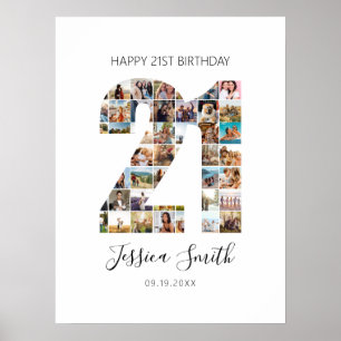 Affiche Collage photo du 21e anniversaire