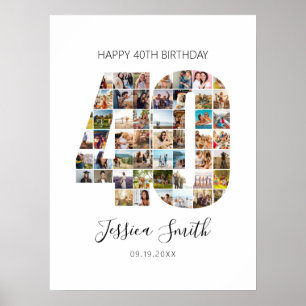 Affiche Collage photo du 40e anniversaire