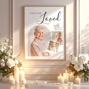 Affiche Collage Photo Élégant de Funérailles en Mémoire de