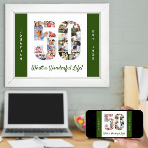 Affiche Collage photo en forme 50 pour 50e anniversaire