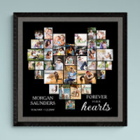 Collage photo en forme de coeur 36 Pic Funeral Mem