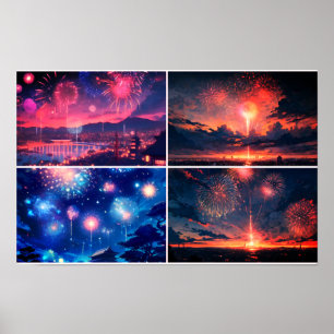 Affiche Collage photo FireWorks