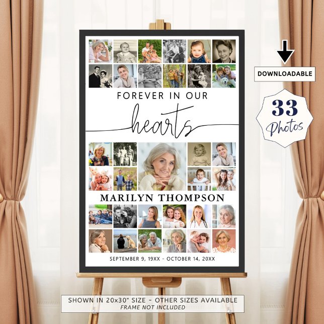Affiche Collage photo Funérailles 33 À jamais dans nos cœu (Créateur téléchargé)