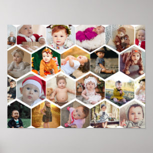 Affiche Collage photo Hexagon