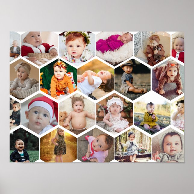 Affiche Collage photo Hexagon (Devant)