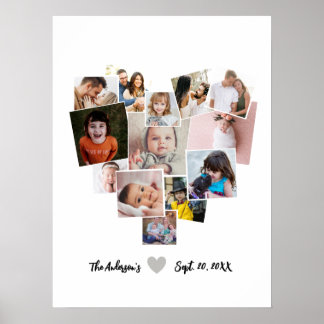 Affiche Collage photo Love Heart