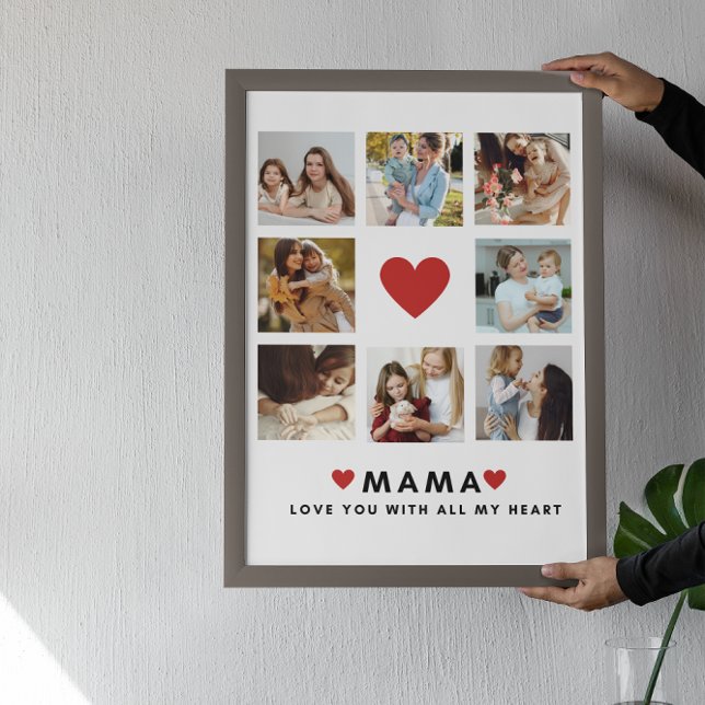 Affiche Collage Photo Maman We Love You Best Mother Cadeau (Créateur téléchargé)