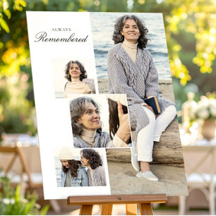 Affiche Collage photo minimaliste pour maman pour funérail