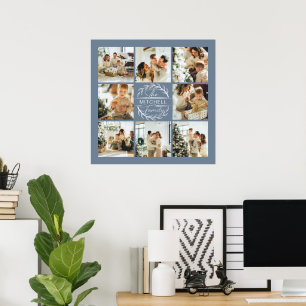 Affiche Collage photo moderne élégant Dusty Blue Keepsaké