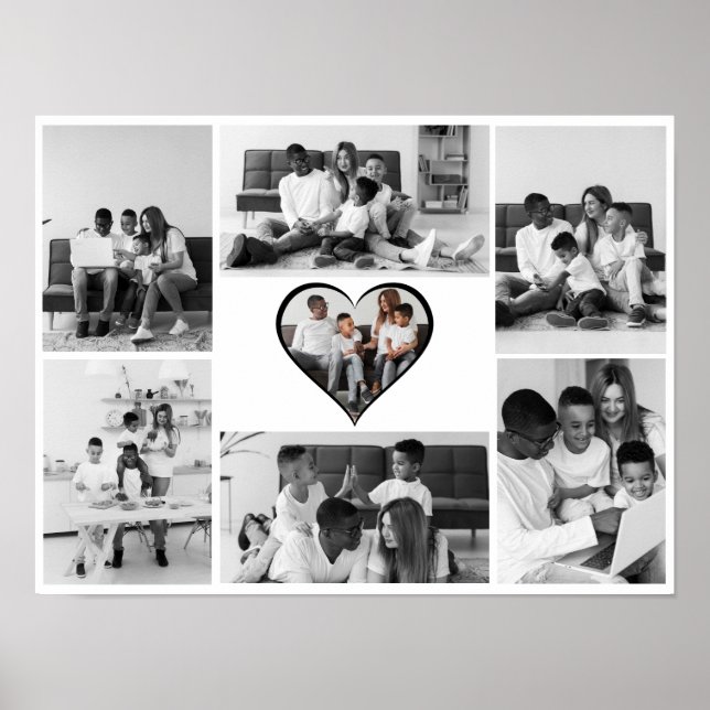 Affiche Collage photo noir et blanc 7 (Devant)