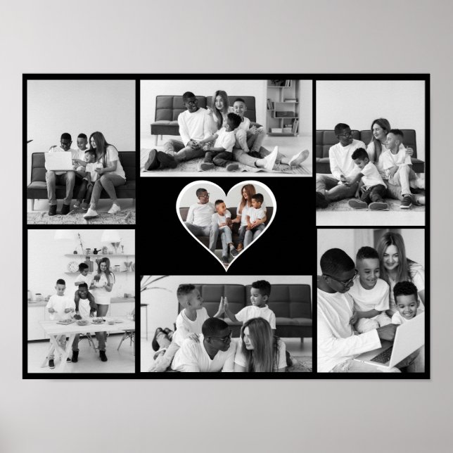 Affiche Collage photo noir et blanc 7 (Devant)
