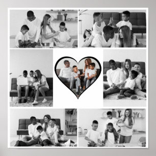 Affiche Collage photo noir et blanc 7