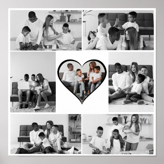 Affiche Collage photo noir et blanc 7 (Devant)