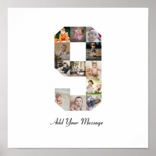 Affiche Collage photo noir et blanc numéro 9