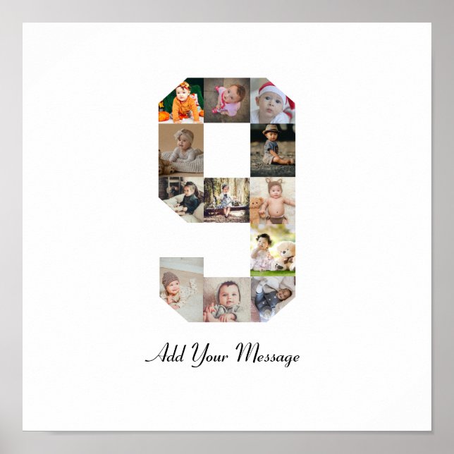 Affiche Collage photo noir et blanc numéro 9 (Devant)