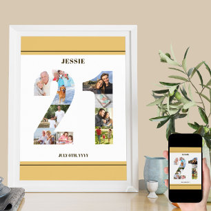 Affiche Collage Photo Numéro 21 Neutre 21e Anniversaire