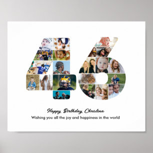 Affiche Collage photo numéro 46 pour fête d'anniversaire 4