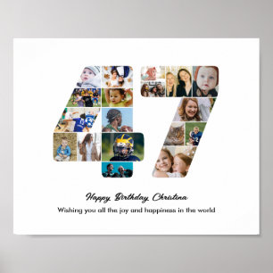 Affiche Collage photo numéro 47 pour la fête des 47 ans