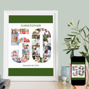 Affiche Collage photo numéro 50 Anniversaire 50 ans person