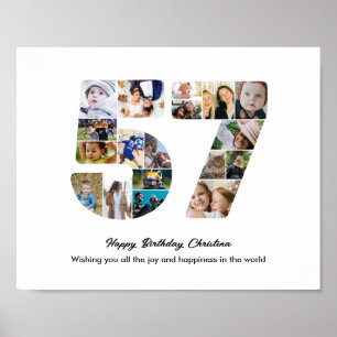 Affiche Collage photo numéro 57 pour 57e anniversaire