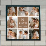 Affiche Collage Photo Papa We Love You Happy Fête des père<br><div class="desc">Un collage photo est une collection d'images arrangées ensemble d'une manière visuellement agréable, et il peut être un excellent moyen de célébrer des occasions spéciales comme la Fête des pères. Dans ce collage particulier, nous avons compilé plusieurs photos qui capturent les souvenirs d'amour que nous avons partagés avec notre père...</div>
