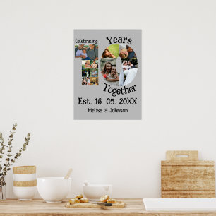 Affiche Collage photo personnalisé 10ème anniversaire de m