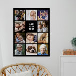 Affiche Collage photo personnalisé 11<br><div class="desc">Poster photo collage personnalisé avec un arrière - plan noir qui peut être changé en n'importe quelle couleur,  11 photos de votre choix,  et un simple modèle texte.</div>