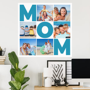 Affiche Collage photo personnalisé 6 pour maman - Art de b