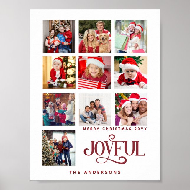 Affiche Collage photo personnalisé 9 Joyeux Noël (Devant)