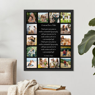 Affiche Collage photo personnalisé de 14 poèmes
